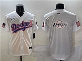 Men's Los Angeles Dodgers Team Big Logo White With American Flag Patch Limited Stitched Jersey,baseball caps,new era cap wholesale,wholesale hats